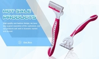 Pink White Four Blade Razor With Lubricant Strip For A Closer And Comfortable Shave